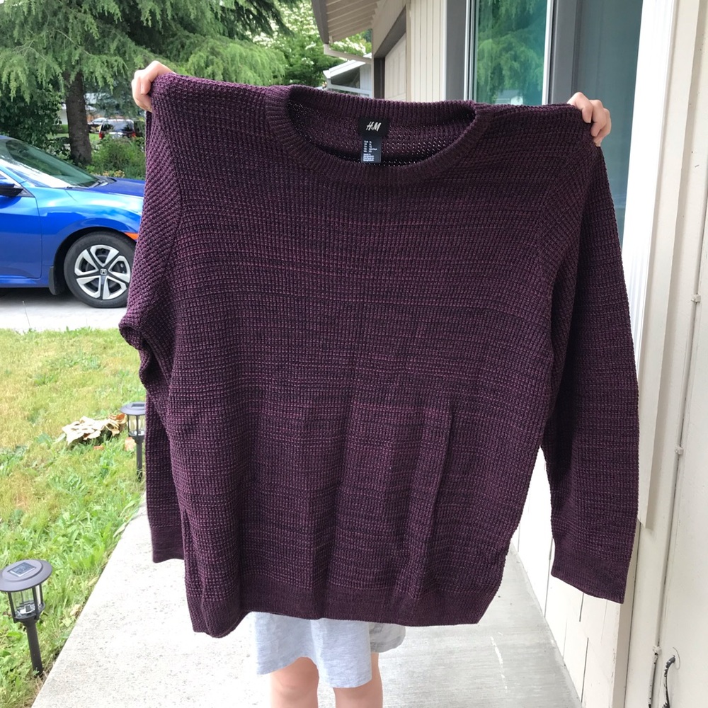 purple h&m sweater